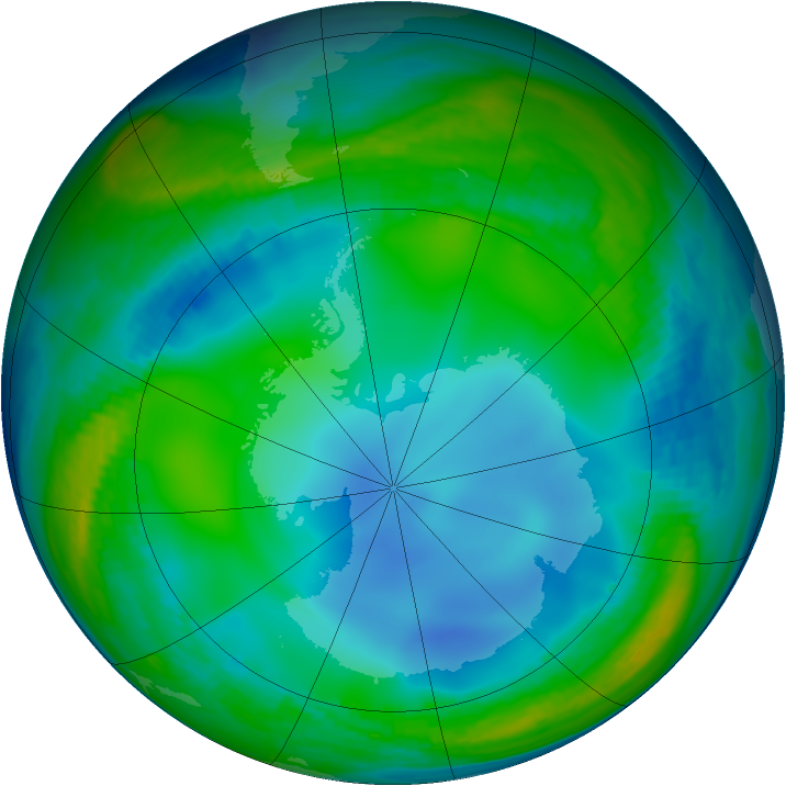 Antarctic ozone map for 26 June 1985